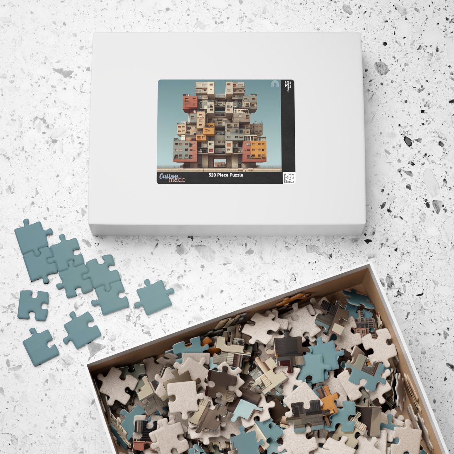 Architectural Cube Puzzle — Surreal Modular Building Jigsaw (520 pcs)