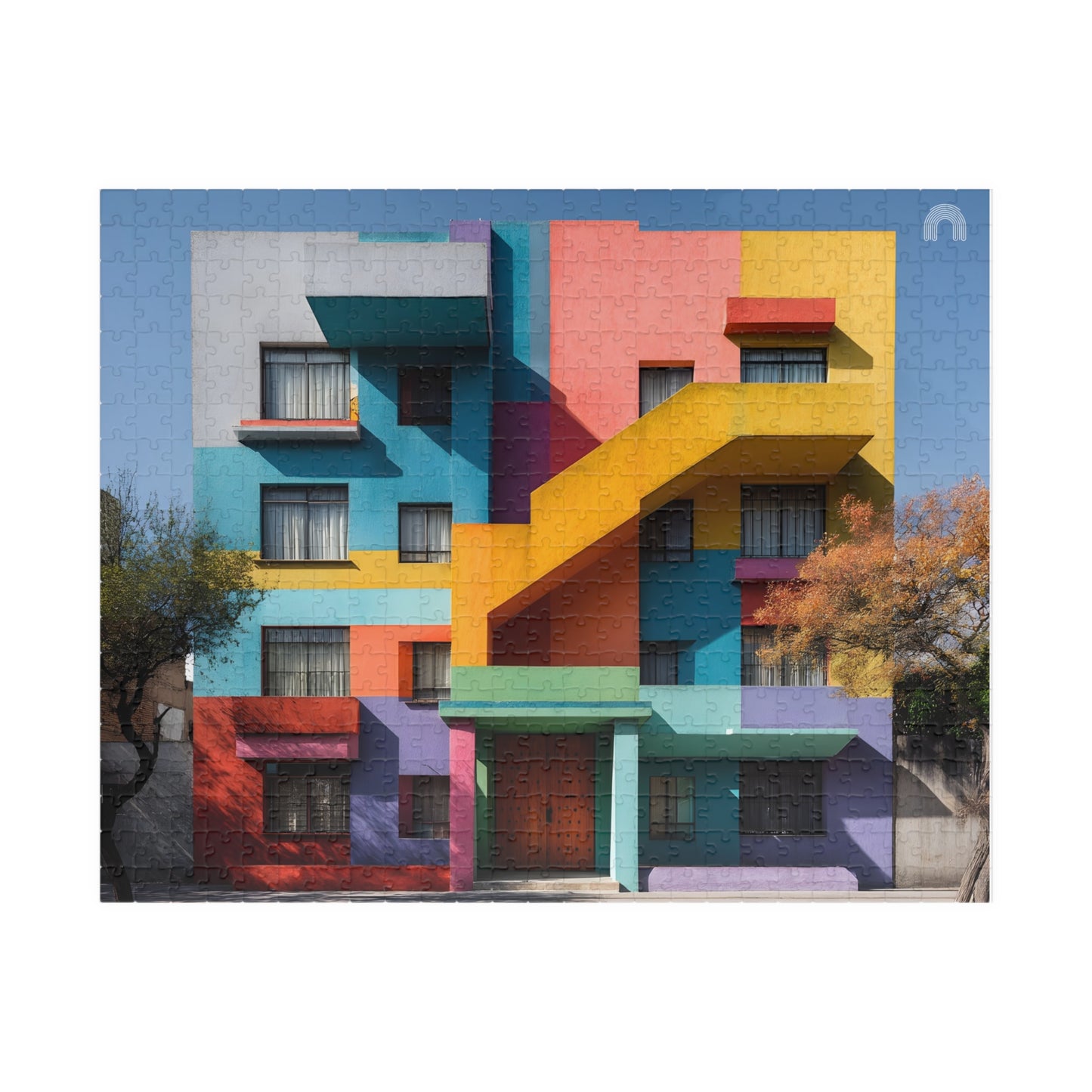 Colorful Geometric Building Jigsaw Puzzle — 520-Piece