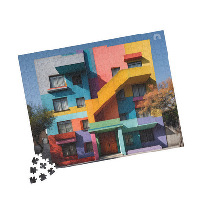 Colorful Geometric Building Jigsaw Puzzle — 520-Piece