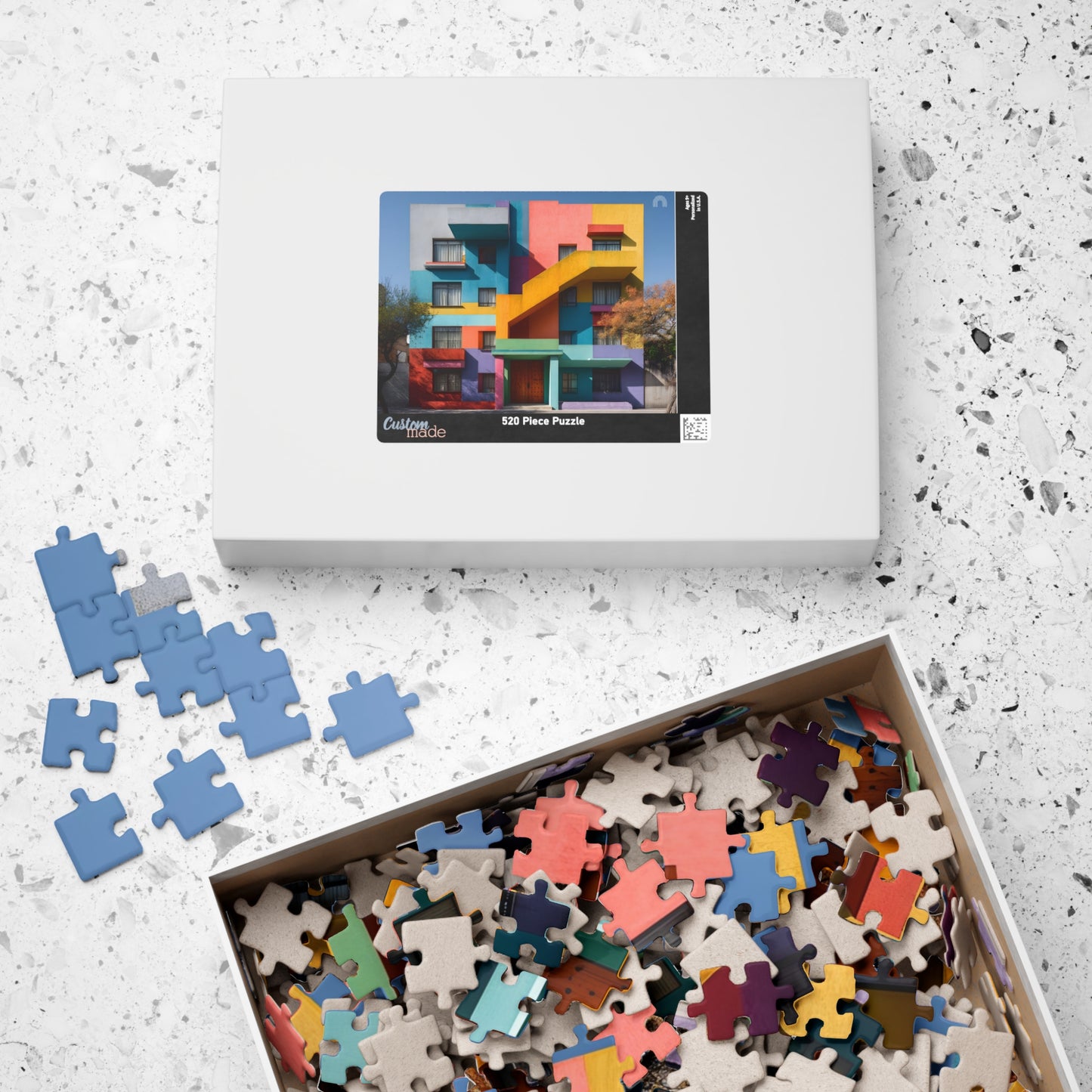 Colorful Geometric Building Jigsaw Puzzle — 520-Piece