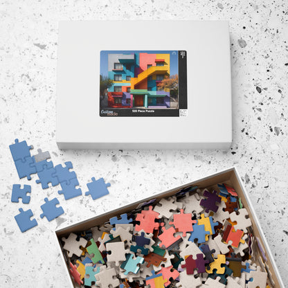 Colorful Geometric Building Jigsaw Puzzle — 520-Piece